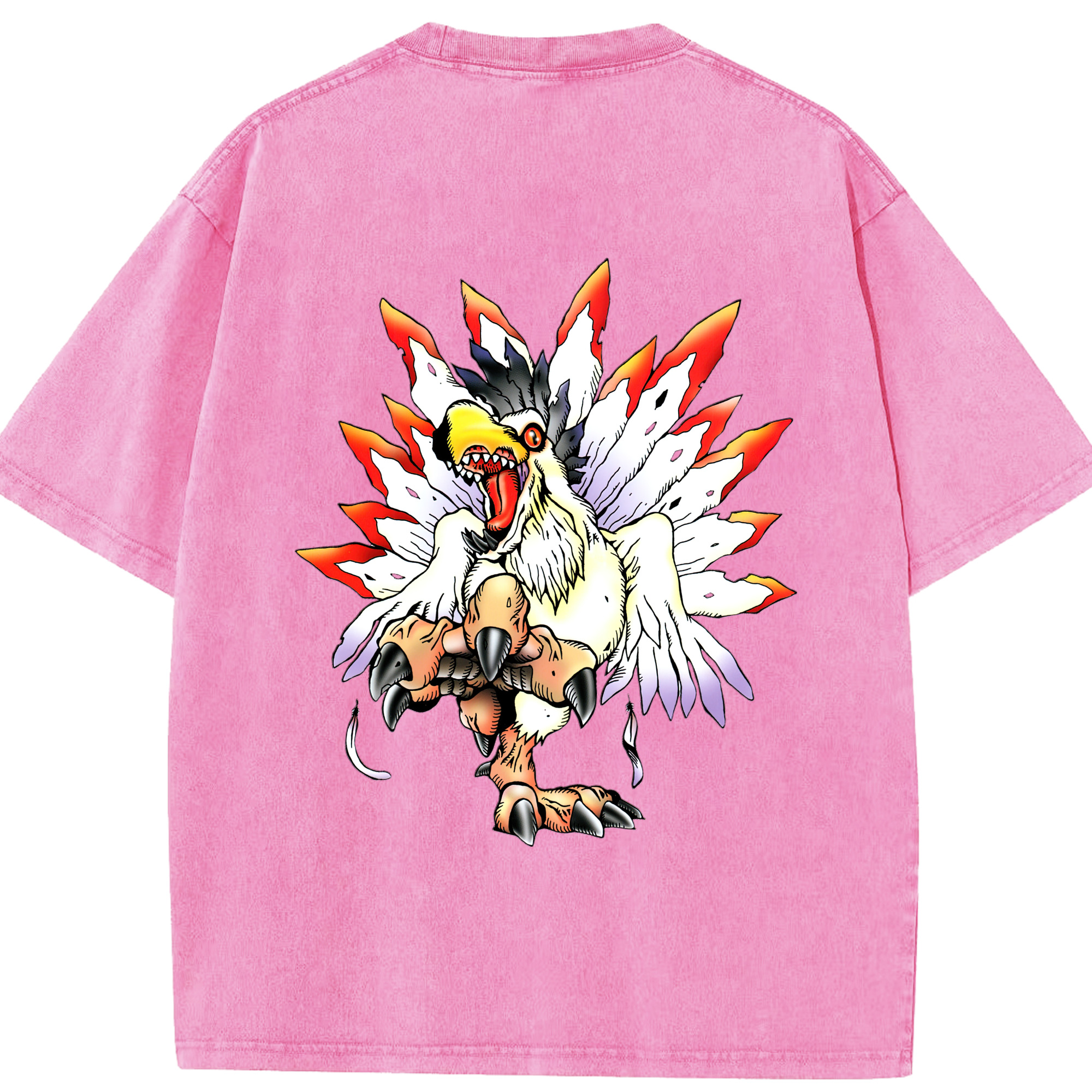 （画像用） Digimon デジタルモンスター/デジモン 綿100% ヴィンテージ風 半袖Tシャツ（背面プリント）